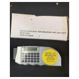 Calculator with tape measure w/ led light