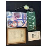 2000 edition Antique price guide, license tag