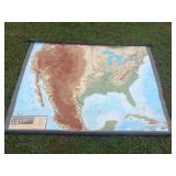 Roll Down Map of The United States with Raised