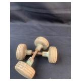 Pair of wooden door knobs