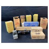 Box lot of old switch and pilot light range