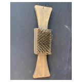 Primitive old wooden carder comb for wool yarn