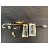 Cane, Avon earrings Brass decorative duck and