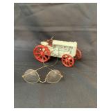 Fordson toy tractor vintage eyeglasses 12k gold