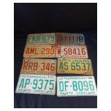8 Vintage License Plates