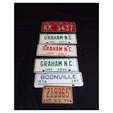 6 Vintage License Plates