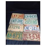 8 Vintage License Plates