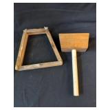 Big Wooden Hammer + Tennis Racket Frame