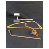 Lot of Tools and Parts - Headrest, Bow Saw,