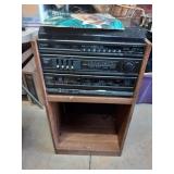 Record Player in Case Stand + Kenny Rogers LP