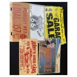 Sale signs and alicense plates