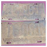 1938 Virginia Front and Back Plate