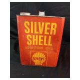 Silver Shell Motor Oil Can