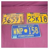 2 - 1953 Penn License plate and 1991