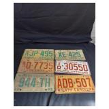 Grouping of 6 License Plates