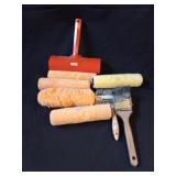 Box Lot of Paint Rollers and Brushes