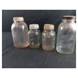 4 Various Mason Jars - Lamb Mason, Brockway,