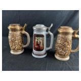 Avon The Gold Rush Stein Mugs + Avon Village
