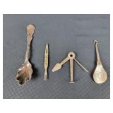 Vintage Silver Plated Spoon & Mini Fork & Pipe