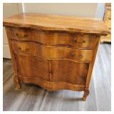 Antique Serpentine Vanity Dresser - some cracks