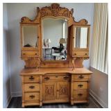 Antique 1880 Oak Double Hat Box Dresser - stunning