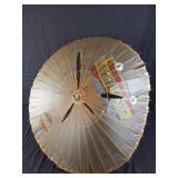 Vintage Bamboo Umbrella with Painted Art