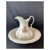 Ironstone 1890 England Pitcher and bowl