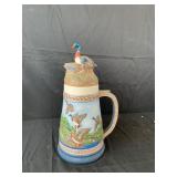Vintage ceramic mallard duck stein 15H