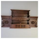 Vintage Coat Rack Mail Holder 42"Wx18"Tx5"D