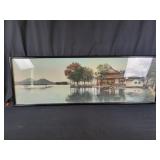 Japanese House on Water 48"w 16.5"t