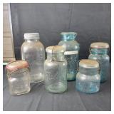 Group of Mason Jars - Atlas and Ball, glass lid,