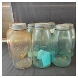 7 Half Gallon Jars with Zinc Lids - different