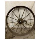 Large Antique Iron Wagon Wheel 14"