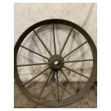 #2 Large Antique Iron Wagon Wheel 14"
