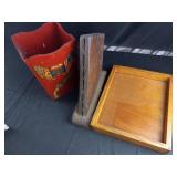 Lot of Items - Knife Block, Wooden Tray, Wood