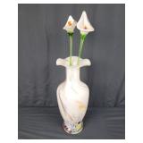 Glass Vase w/ Glass Flowers