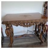 Carved Wood Table 39"Wx24.5"Dx31.5"T