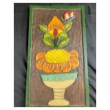 Wood Caved Picture 10"x18"