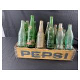 Vintage bottles in Pepsi crate