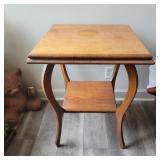 Vintage Wood Side Table 22.5"Wx22.5"Dx28.5"T