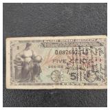 5 cent Military Payment Certificate  series 481 -