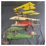 3 Metal Airplane Wall Hangings