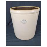 #6 Blue Crown Stoneware Crock 14.5" tall 13" wide
