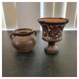 Small Pottery Jar and Greek Pottery Piece