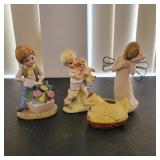 Willow Tree Angel, Chicken and Boy with Dog