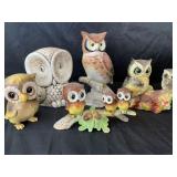 Various sizes of owls