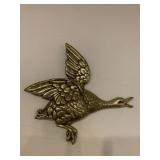 3 x vintage brass flying goose geese ducks birds