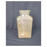 Vintage Square Glass Milk Bottle