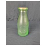 Vintage Green One Pint Milk Bottle