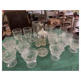 Box lot of misc glass ware including sugar and